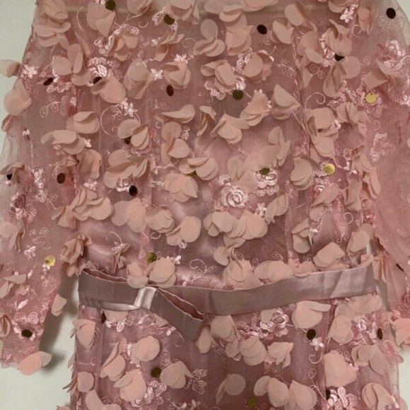 PINK GOWN WITH FLOWERS/SEQUINS - Picture 4 of 8